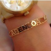Pulseira abençoada folheada em ouro 18 k